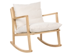 Poltrona De Sala De Estar De Estilo Escandinavo Beliani Kjevik De Madeira De Seringueira Creme 65x75x75
