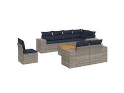 Maison Exclusive - Conjunto De Sofá De Jardín De 9 Piezas Con Cojines, Poliratán Gris
