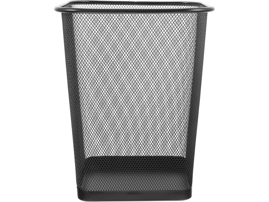 Papelera De Malla Metálica Negra, Contenedor De Residuos Para Oficina, Dormitorio, Cocina.