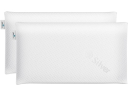 Almohada Viscoelástica x2 75cm Nalui Delia con Doble Funda (Firmeza Media) Blanco