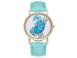 Reloj De Pulsera De Cuarzo Con Diseño Sencillo De Dibujos Animados Y Correa De Cuero Sintético T165-a (menta)