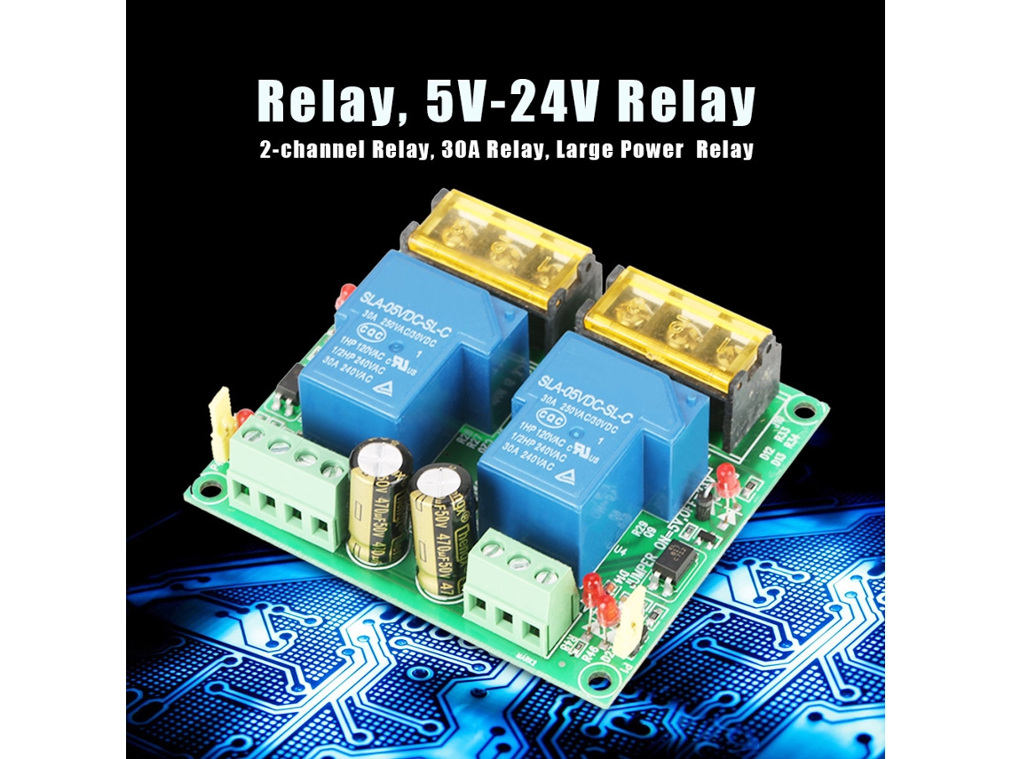 Módulo De Relé De Alta Potencia De 2 Canales Y 30 A, 5 V-24 V, Para Plc/mcu Con Aislamiento Óptico.
