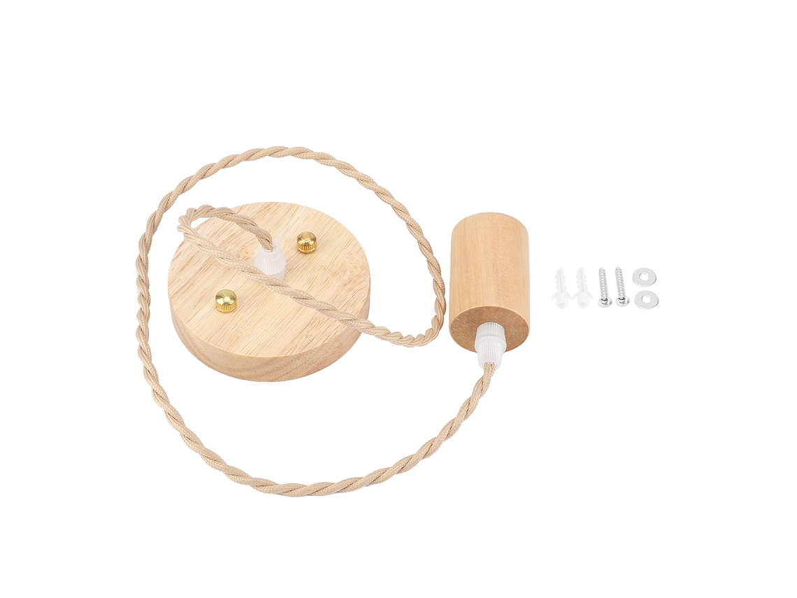 Yncm2026-lámpara Colgante De Madera Simple Negro Estilo Vintage Campestre E27 90-250v Para Techo