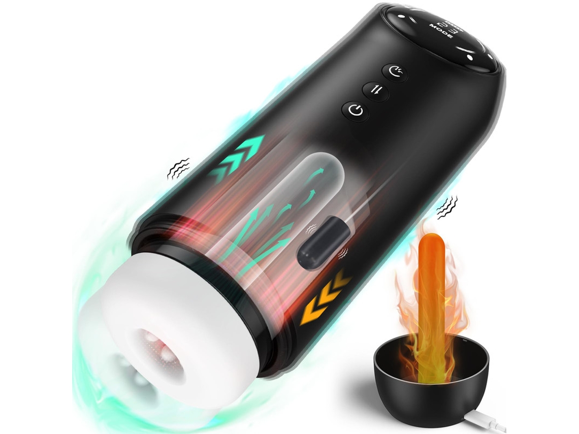 Masturbador masculino automático con 4 modos de empuje y 4 de succión y 10 de vibración (negro) YIZHOOD