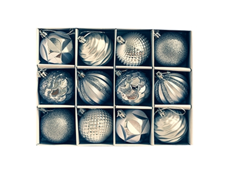 12 piezas Bola de Navidad Árbol de Navidad Decoraciones colgantes Conjunto de adornos de Navidad inastillables