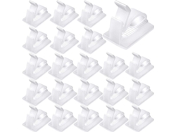 120 Clips Adhesivos Para Cables De Exterior, Organizador De Cables Portátil, Blanco (m)