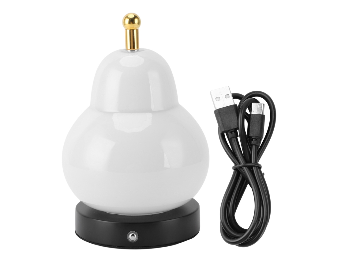 Bj-lâmpada De Mesa Em Forma De Pera Calabaza, Controle Tático, Regulável Sem Escalas, 3 Modos De Luz, Sem Fio Recarregável, Branca