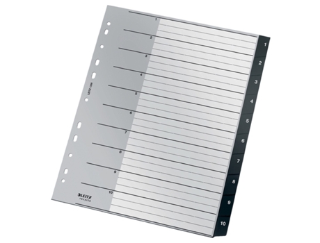 Separador LEITZ PREMIUM 1 a 10 Secciones A4 Maxi (Negro)