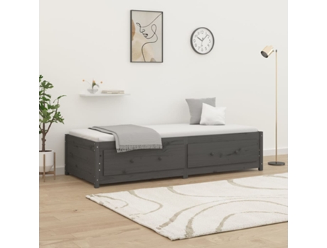 Sofá Cama VIDAXL Gris Madera (205.5x95.5x44 cm)