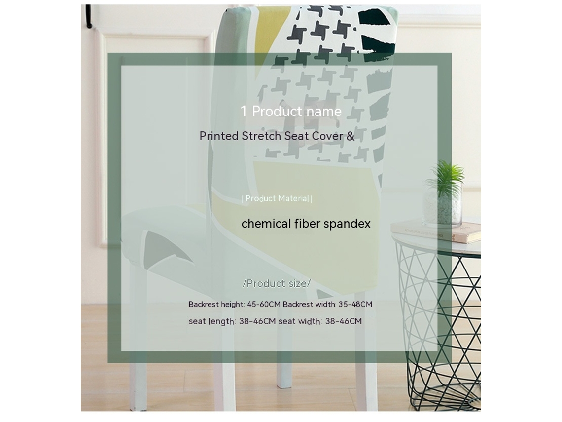 1 paquete de funda protectora extraíble para silla de comedor para el hogar, patrón de restaurante 9-Tamanho universal LUUCOZK