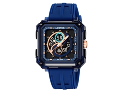 Reloj Deportivo Electrónico (azul), Cronógrafo Cuadrado Elegante E Impermeable Para Estudiantes Con Acabado Luminoso.