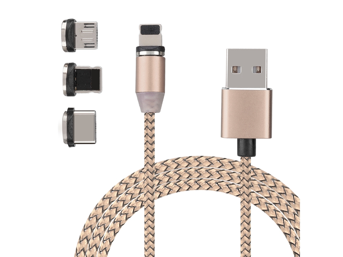 Cable De Datos Magnético 3 En 1 De Carga Rápida Para Ios Android Type C