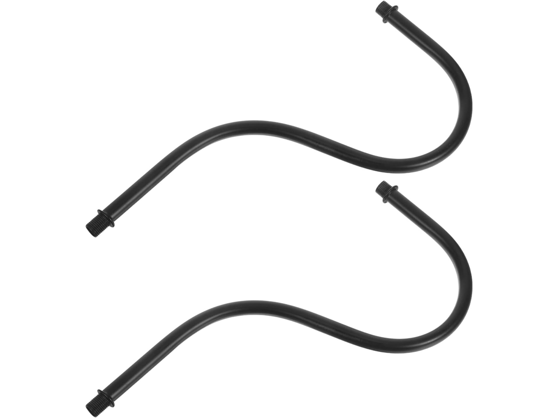 Juego De 2 Varillas Colgantes De Metal Curvas Negras Con Rosca, Accesorios De Repuesto Para Lámparas.