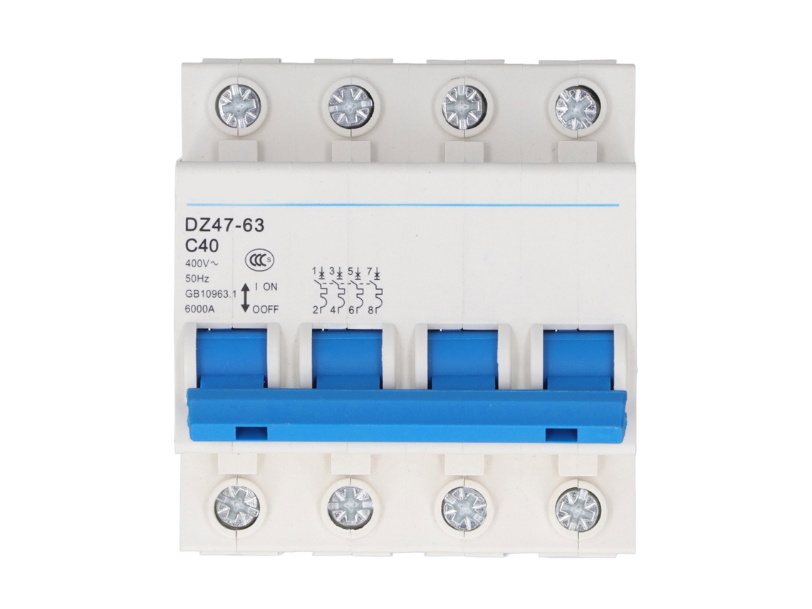 Disyuntor Miniatura 4p 40a 400v Para Riel Din Con Protección Contra Cortocircuitos Dz47-63 C40