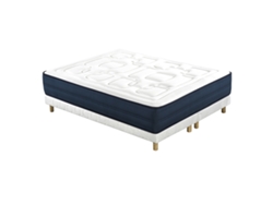 Cama 160 × 200 cm Con Somieres Tapizados Y Colchón Viscoelástico Benji Miliboo