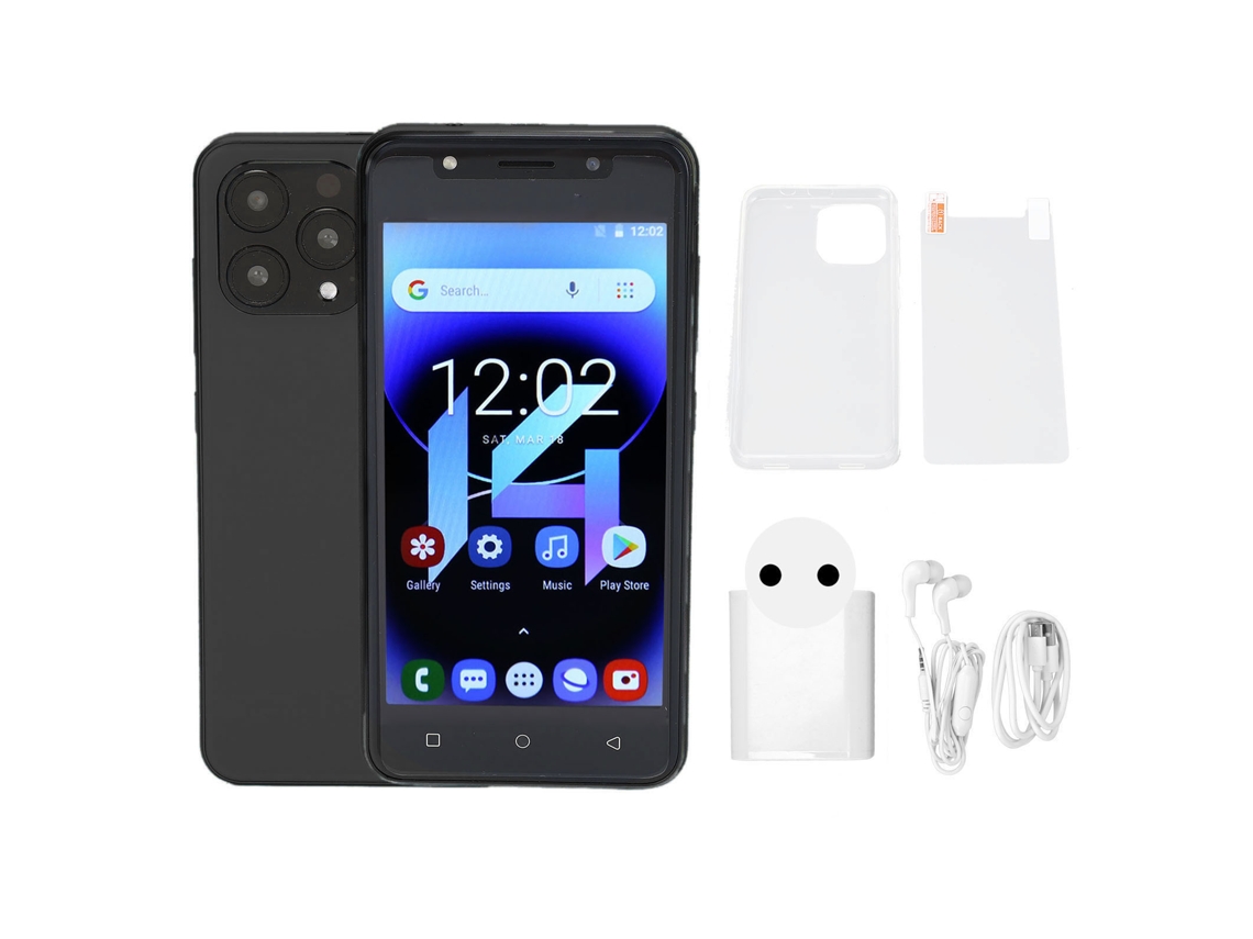 Smartphone Desbloqueado 3g 5.0 Pulgadas Hd Reconocimiento Facial 4gb Ram 32gb Rom Dual Sim Android 10 Negro