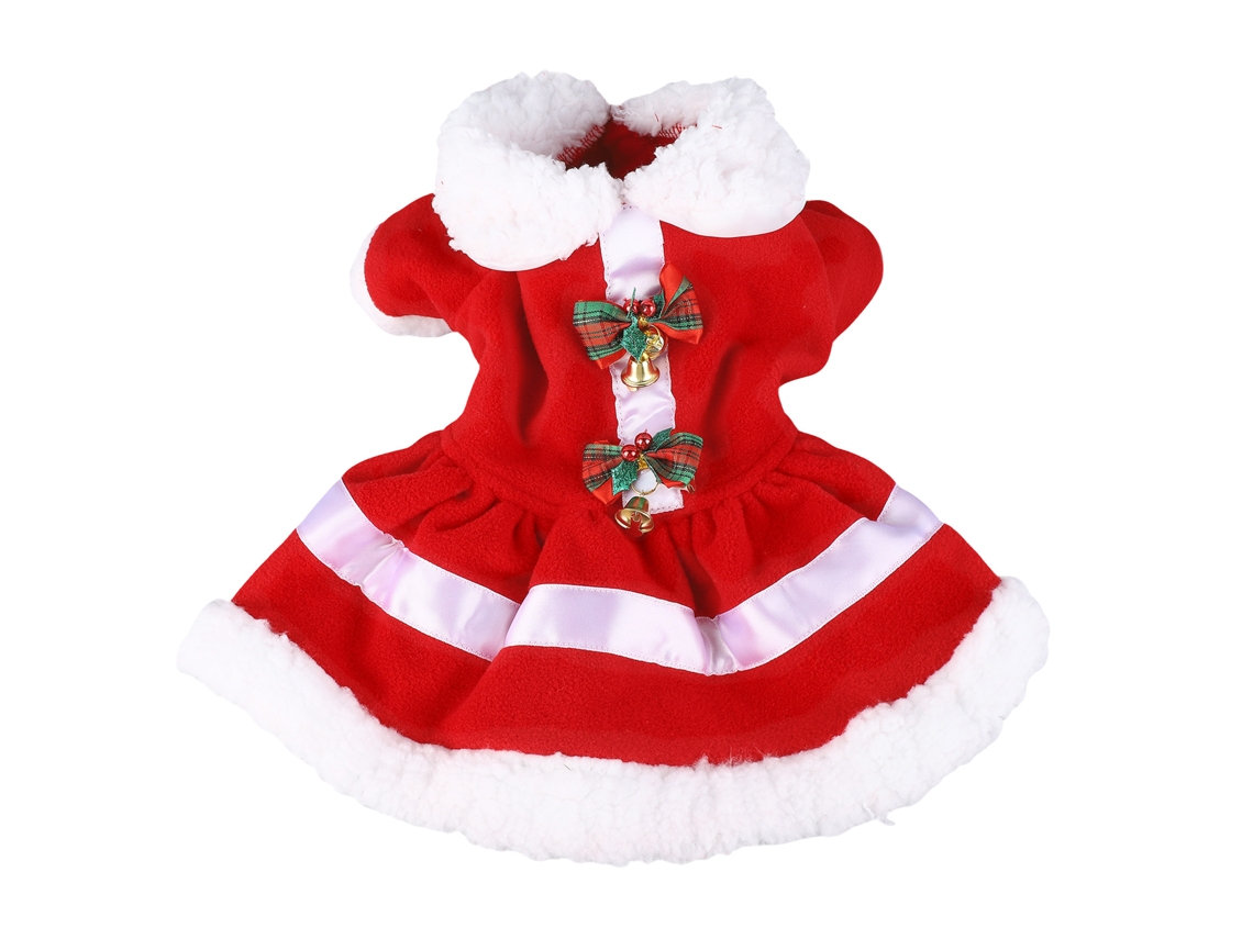 Rebe - Vestido de Natal para Cachorrinho com Sino, Quente, Confortável, Fantasia Fofa para Festas e Cosplay, Tamanho XL