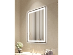Espejo de baño LED Succebuy de 60 x 80 cm, antivaho, 3 núcleos