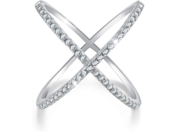 Anillo De Plata De Ley 925 Con Baño De Oro De 18 Quilates, Cruz De Circonita Cúbica, Diamante Simulado, Para Mujeres Y Niñas.