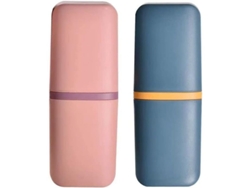 Mochila Portátil De 2 Piezas Con Vaso Para Lavar Y Estuche Para Cepillo De Dientes, Pasta De Dientes Y Maquinilla De Afeitar.