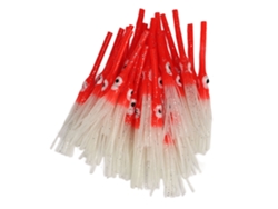 2026rebe-30pcs Faldas De Calamar Luminosas Artificiales Pulpo Bait Para Agua Salada Dulce Rojo