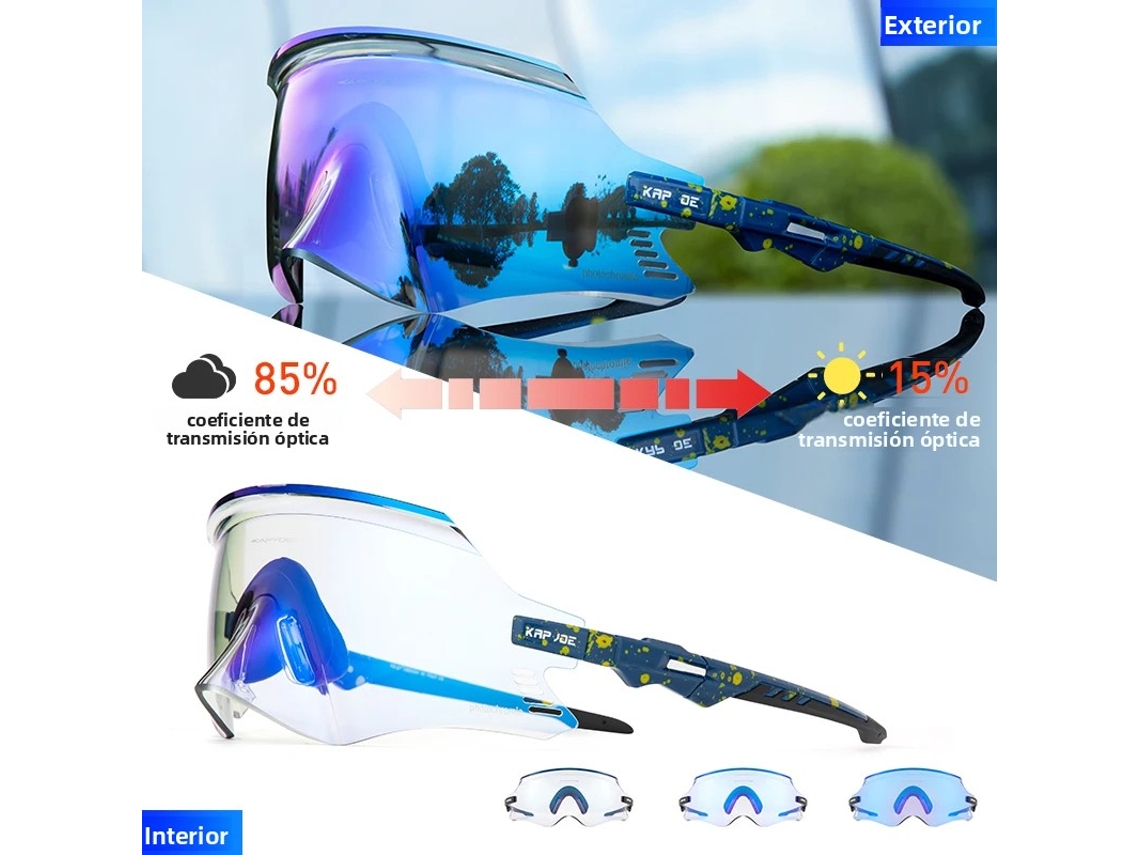 (modelo Fotocromático 9) Gafas De Ciclismo Unisex, Protección Uv400