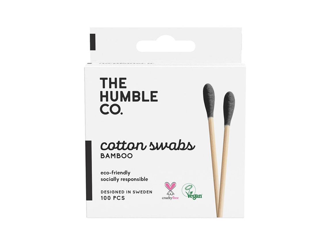 Hisopo de algodón de THE HUMBLE CO. Bambú Negro 100 Unidades