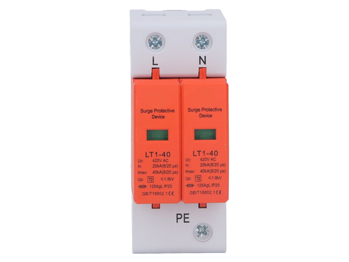 Disyuntor De Protección Contra Picos De Tensión Ca 2p 420v Instalación En Rail 36mm Retardante A La Llama