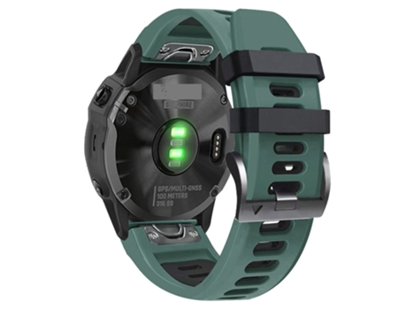 Correa Smartwatch para Garmin EPIX Gen2 22mm Sport Silicona Bicolor (Amygreen + Negro)