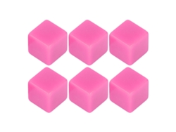 2026-set De 6 Dados En Plástico En Blanco Hexaedros Rectos Para Clase Juego Mesa Diy Conteo Matemático Fiesta Rosa