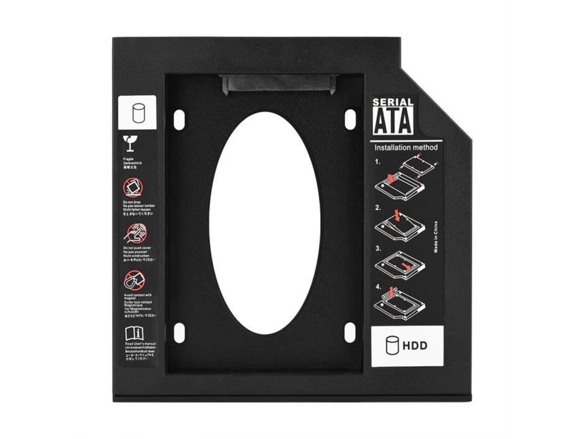 HURRISE Bahía de Disco Duro 2 5' Caja Sata HDD Ssd Bahía de Disco Duro Caddy Adaptador óptico de DVD para computadora portátil 12 7 mm