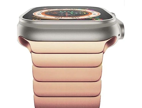 Pulsera De Titanio De Acero Inoxidable Para Apple Watch Series 8 45 Mm De Oro Rosa