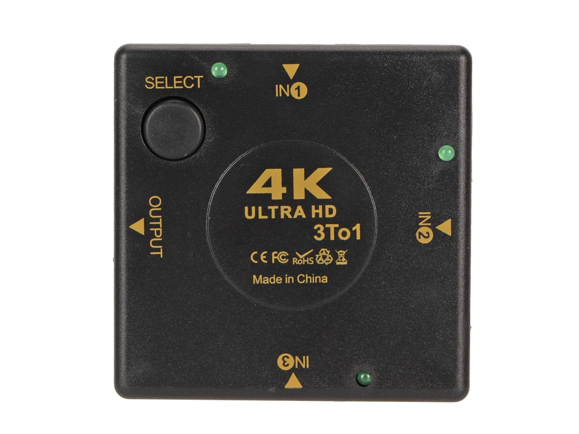 Conmutador Hdmi Con 3 Entradas Y 1 Salida, Compatible Con 4k 3d, Compatible Con Pc, Consola, Televisor Y Proyector.