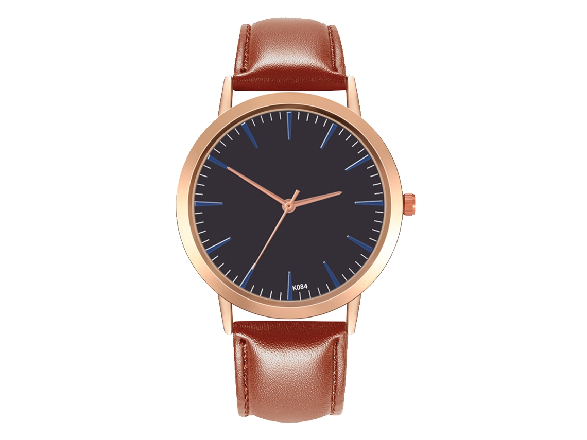 Reloj De Pulsera Unisex De Moda, De Piel Sintética, Para Hombre Y Mujer (marrón Claro)