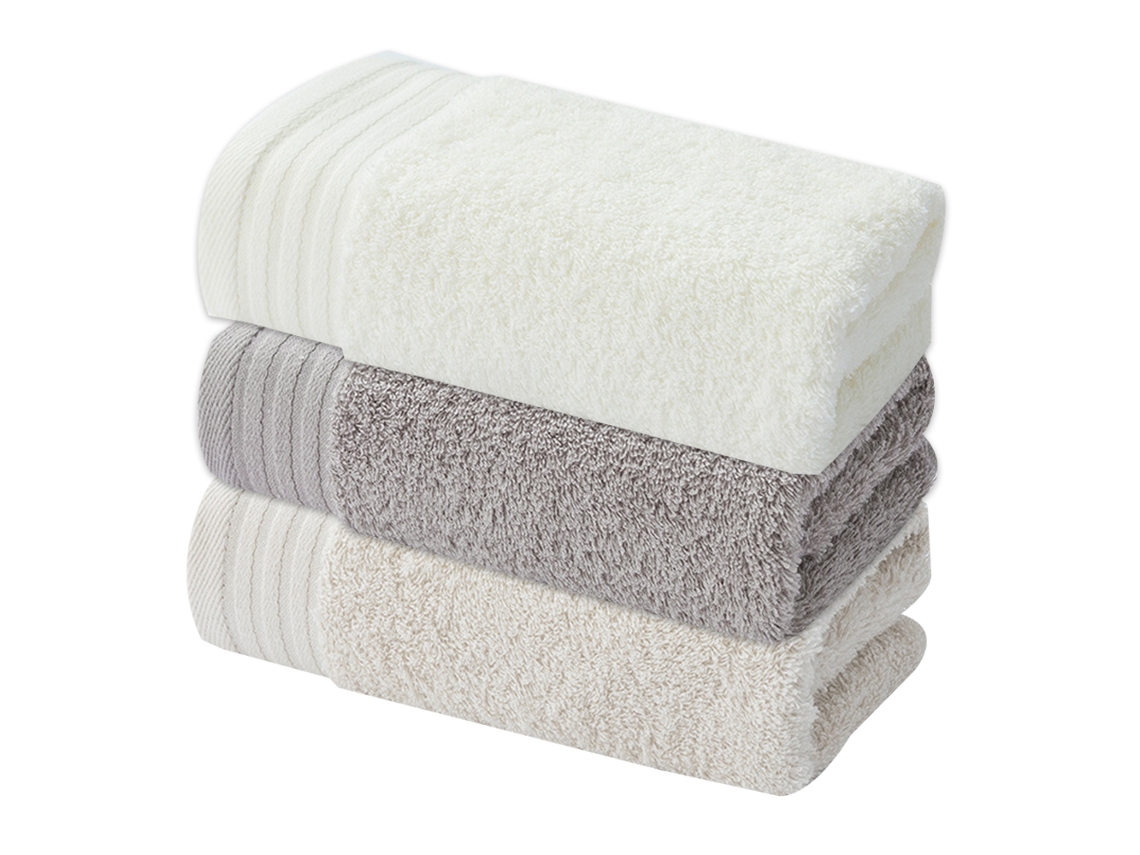 Juego de Toallas Kofihety Mano Puro Absorbentes Algodón Gris - 3pcs (34x75cm)