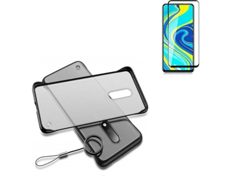 Kit Funda y Protector de Cristal Templado Xiaomi Redmi Note 9 Pro Max 5D Full Cover Invisible Bumper