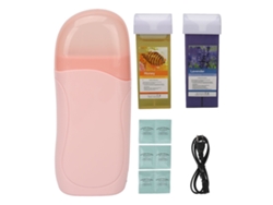Kit de depilação com rolo 40W com 2 cartuchos de cera para remoção de pelos (100ml cada) - Plugue EUA 110V