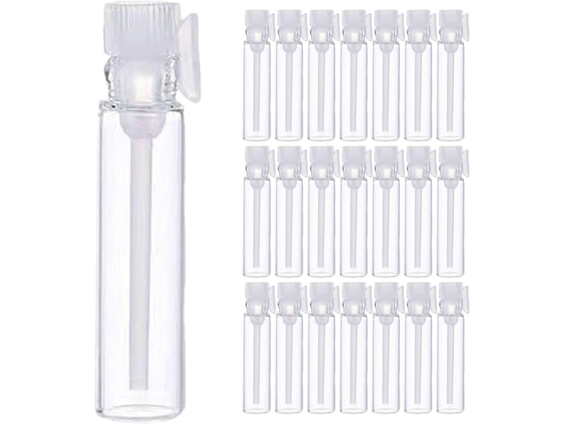 Ciieeo 100 Unidades De Frascos De Muestra De Vidrio De 2 Ml, Ligeros, Con Base Antideslizante Para Viajes Y Muy Prácticos.
