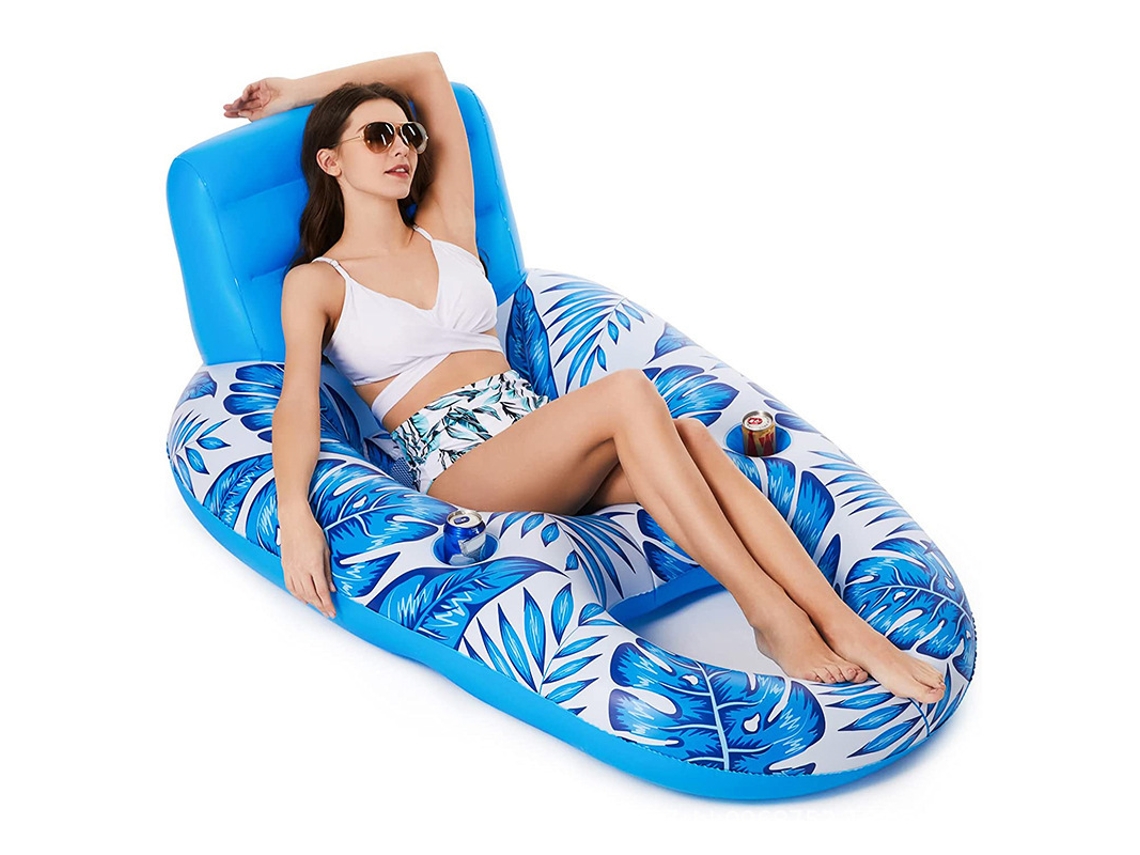 Flotador inflable para piscina Siurn con respaldo y portavasos