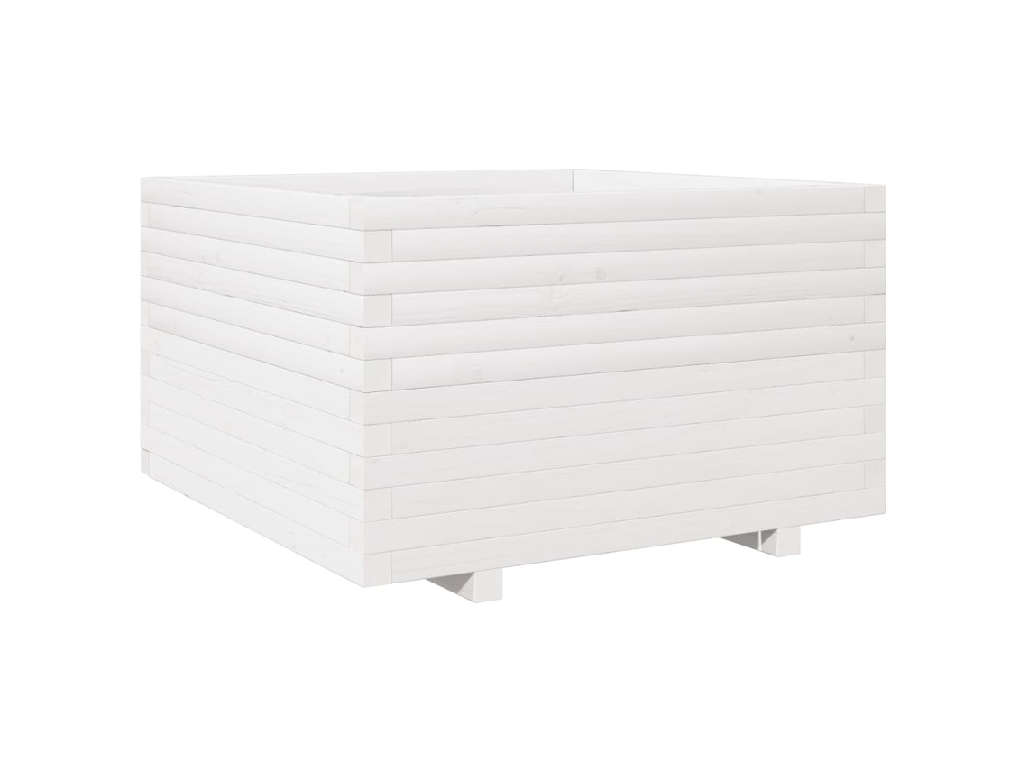 Jardinera VIDAXL Blanco Madera (80x80x49.5 cm)
