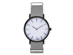 Reloj De Moda Para Parejas Con Correa De Nylon Dial Redondo Cuarzo Gris
