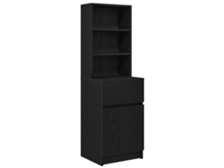 Maison Exclusive - Mesilla De Noche De Madera De Ingeniería Negra 39x35x125 Cm