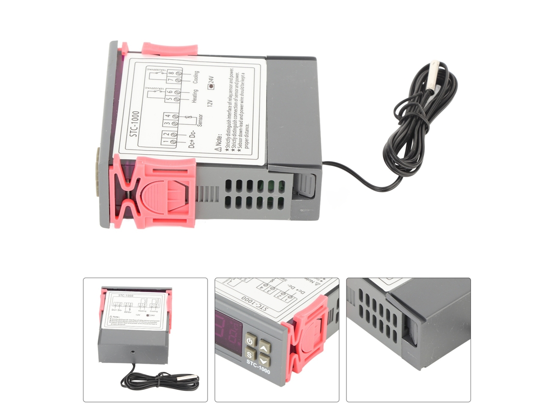 Controlador De Temperatura Digital Termostato De Enfriamiento Y Calefacción Con Sensor Ntc Stc-1000 24v