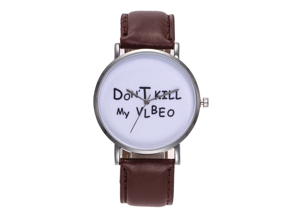 Reloj De Cuarzo Para Mujer Con Correa De Piel Sintética, Diseño De La Letra Zhoulianfa (café Oscuro).