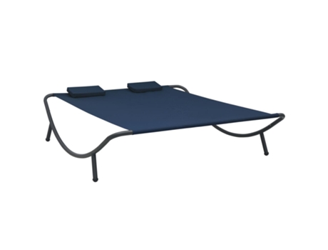 MAISON EXCLUSIVE - Tumbona doble de exterior de tela azul