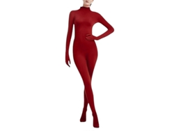 Traje Zentai Unisex Malla Ajustada Monocolor Disfraz Adulto Para Escenario Y Performance Vino L