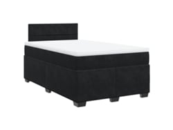 Maison Exclusive - Cama Box Spring Con Colchón Terciopelo Negro 120x200 Cm