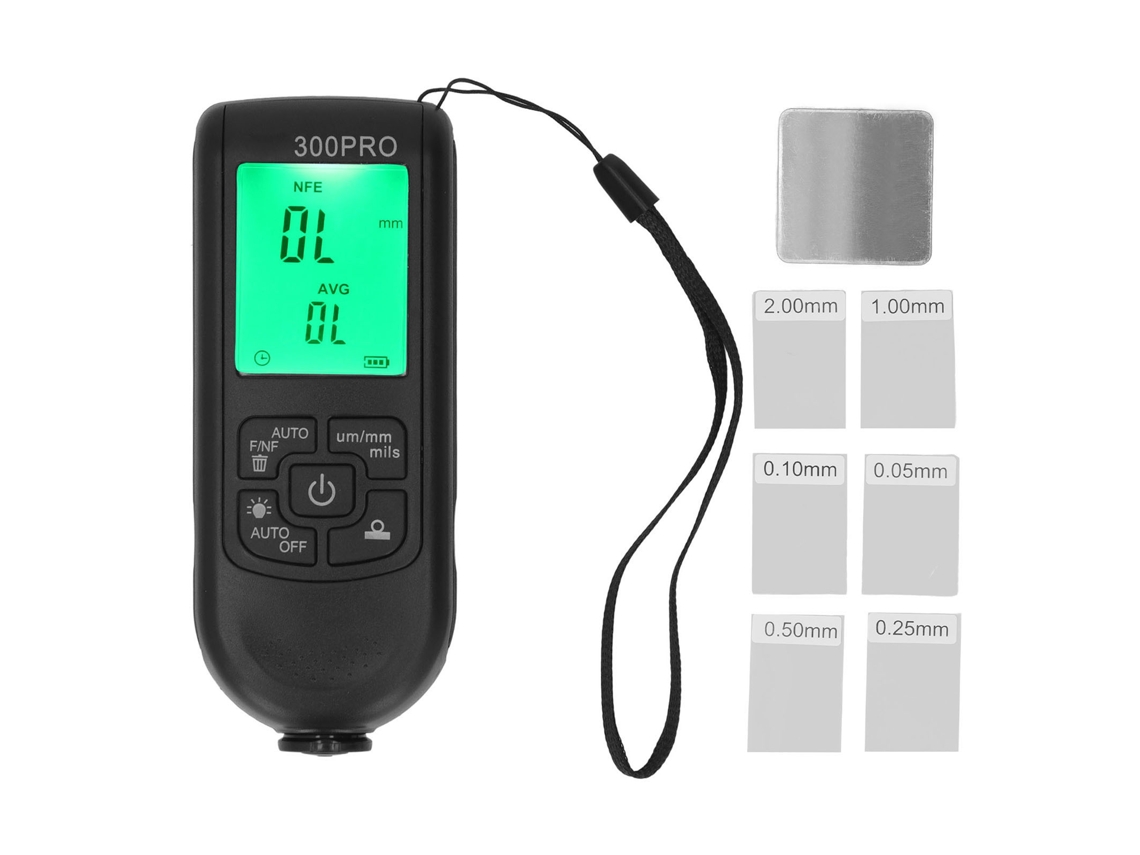 Medidor Digital De Espesor De Pintura Hw 300pro De 0 A 2000 Μm Para Vehículos Con Pantalla Clara Y Función Automática.