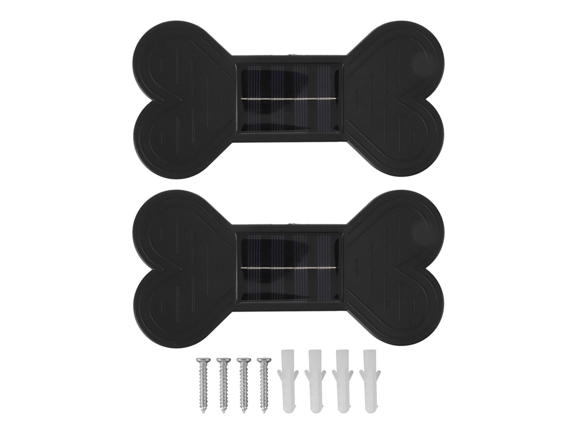 2 Juegos De Lámparas Solares De Pared Impermeables Con Luz Cálida, Fabricadas En Abs, Para Decoración De Jardín Y Patio.