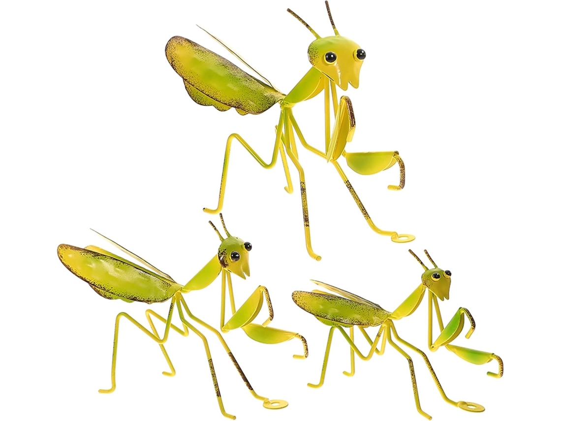 Juego De 3 Colgantes De Mantis Religiosa De Hierro, Decoraciones De Jardín Para